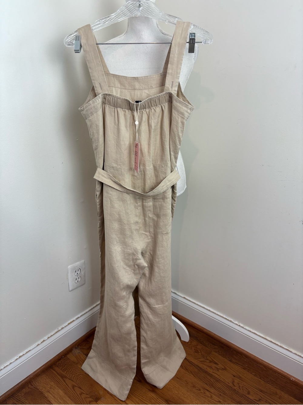 Quince 100% European Linen Square Neck Jumpsuit In Driftwood Size Small NWT - Picture 10 of 14